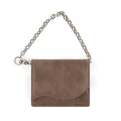 Chain Leather Wallet, Brown