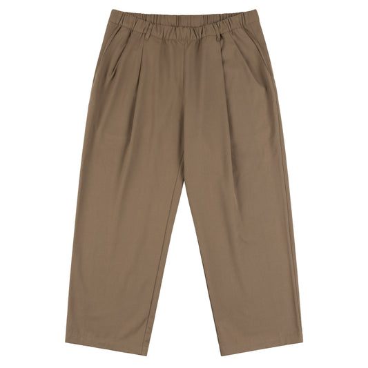 Pleated Twill Pants, Camel