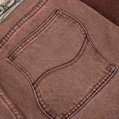 Classic Relaxed Denim Pants, Dipped Sandblasted Burgundy