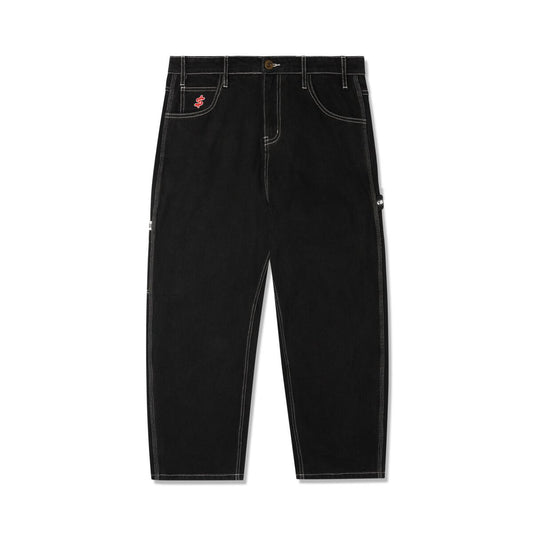 Carpenter Baggy Denim Jeans, Washed Black