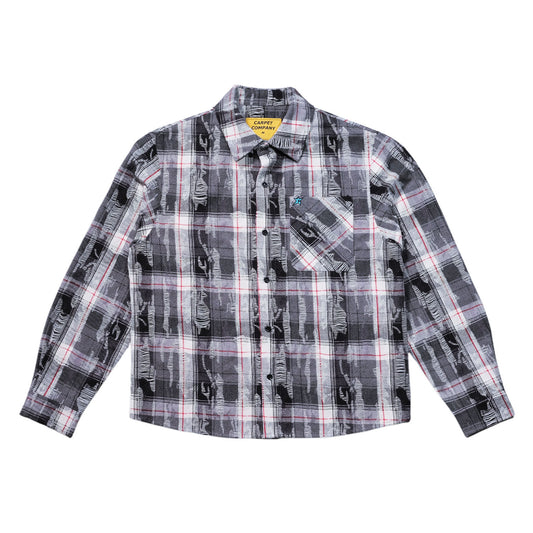 Tattered Flannel Shirt, Black