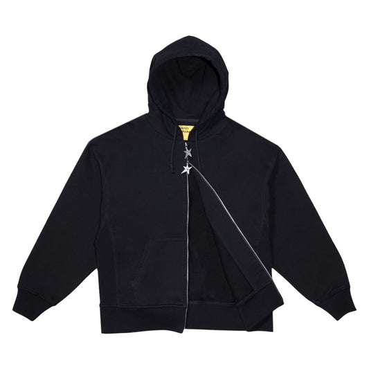 Big C-Star Double Zip Hoodie, Black