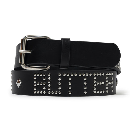 Leather Studded Belt, Black