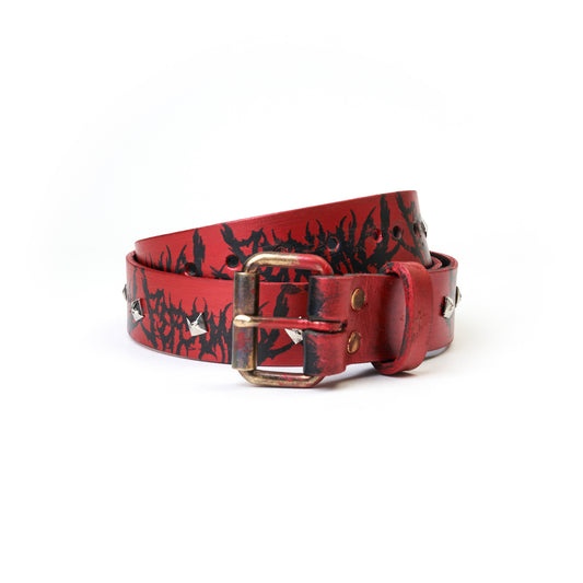 Leather Belt, Red
