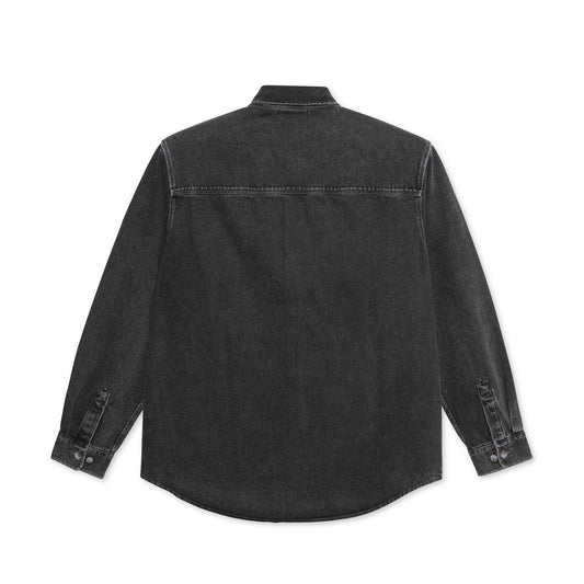 Mike LS Denim Shirt, Silver Black