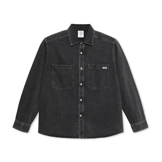 Mike LS Denim Shirt, Silver Black