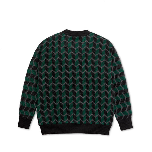 Zig Zag Knit Sweater, Black / Dark teal