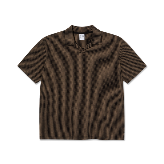 Serge Polo Shirt Boucle, Brass / Black