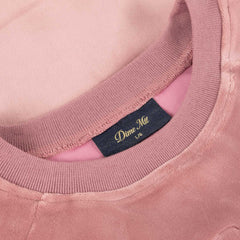 Cursive Velvet Crewneck, Dusty Pink