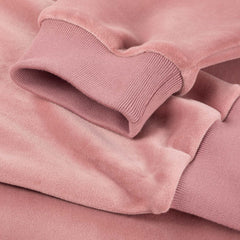 Cursive Velvet Crewneck, Dusty Pink