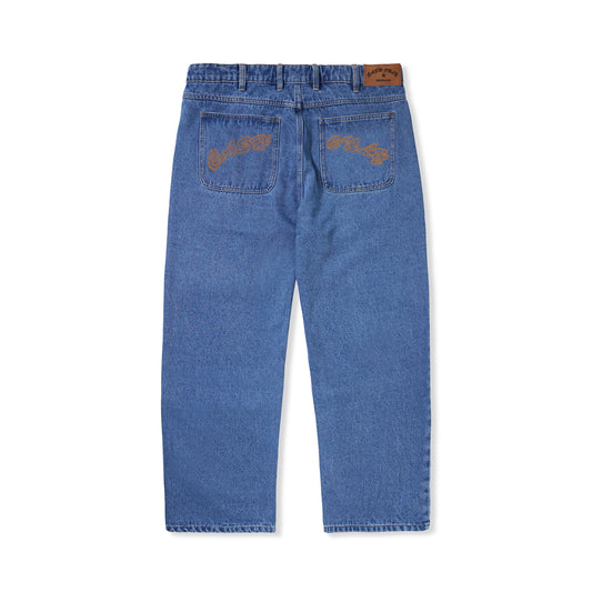 Baggy Denim Jeans, Washed Indigo