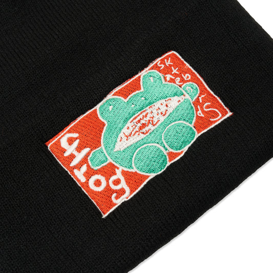 Yes Frog Beanie, Black